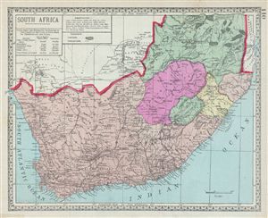 1887 Tunison Map of South Africa