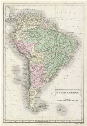 1851 Black Map of South America