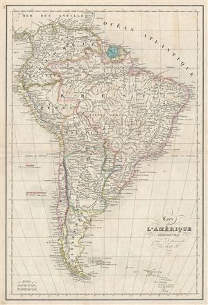 1843 Delamarche Map of South America