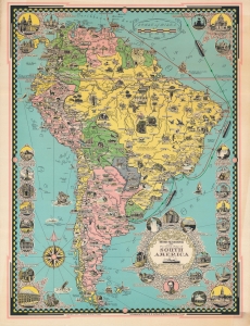 1942 Ernest Dudley Chase Pictorial Map of South America