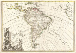 1762 Janvier Map of South America