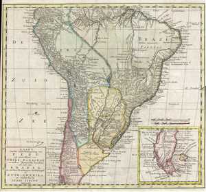 1765 Isaak Tirion Map of South America