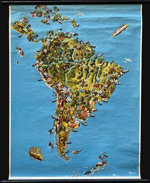 1957 Westermann Pictorial Wall Map of South America