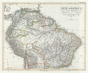 1850 Perthes Map of the Northern South America