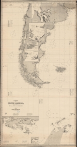 1886 Imray Blueback Nautical Map of Argentina, Chile, Antarctica