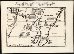 1522/ 1535 Waldseemüller/ Fries map of South Asia (Arabia to the Malay Peninsula)