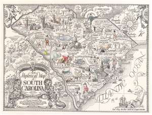 1942 Geisberg Pictorial Map of South Carolina