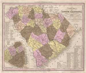 1845 Tanner Map of South Carolina (Charleston)