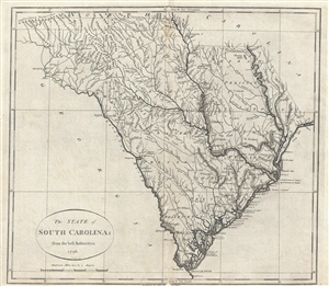 1796 John Reid Map of South Carolina  - one of the earliest obtainable maps of South Carolina