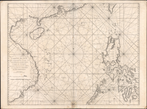 1745 Mannevillette First Edition Nautical Chart of the South China Sea and Philippines