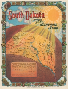 1929 Chambers and Dowling Pictorial Map of South Dakota