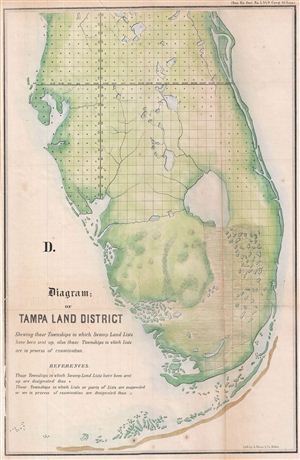 1855 Public Survey Map of the Tampa Land District, South Florida