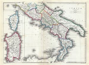 1867 Hughes Map of Southern Italy in Antiquity