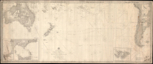 1880 Laurie Blueback Nautical Chart of the South Pacific, New Zealand, Australia