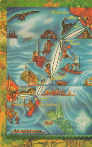 1936 Matson Travels Pictorial Map of the South Pacific