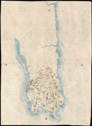 1874 Sudo Manuscript Map of the Tribes of Southern Taiwan / Formosa