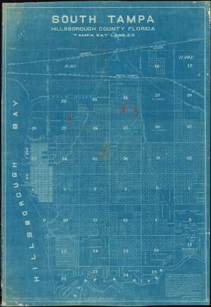 1911 Tampa Land Co. Map of Tampa SE: Palm River-Clair Mel, Riverview