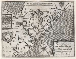 1612 Marc Lescarbot Map of the Southeast Part of North America