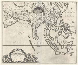 1665 Kircher Map of Southeast Asia, China, India, and the East Indies