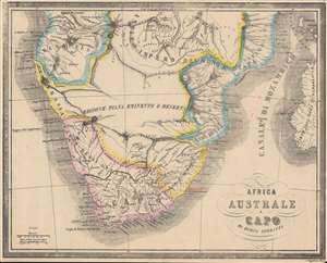 1858 Marmocchi / Poggiali Map of Southern Africa