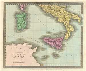 1835 Burr Map of Southern Italy (Naples and Sicily)