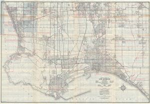 1943 Automobile Club Map of Southern Los Angeles, California