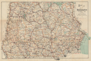 1907 Walker Pocket Map of Southern New Hampshire, Lakes Region