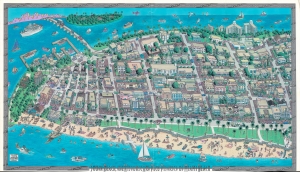1993 Cityscape Graphics Pictorial View of South Beach (Southern Part), Miami Beach