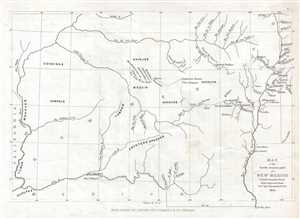 1853 Eastman Map of Hopi / Moqui Pubelos in New Mexico