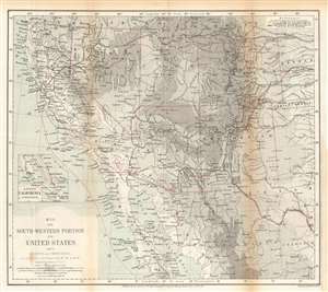 1870 Ravenstein Map of the Southwestern United States