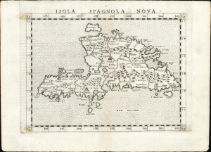 1561 Ruscelli Map of Hispaniola