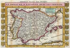 1747 La Feuille Map of Spain and Portugal