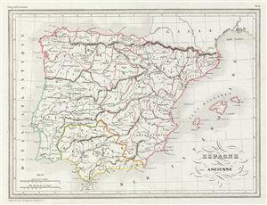 1843 Malte-Brun Map of Ancient Spain