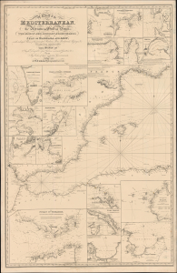 1850 Norie Nautical Chart of the Western Mediterranean, Balearic Islands