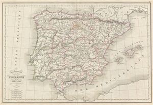 1850 Delamarche Map of Spain and Portugal