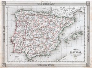 1852 Vuillemin Map of Spain and Portugal