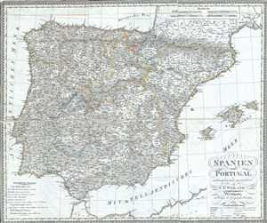 1827 Weiland Map of Spain and Portugal
