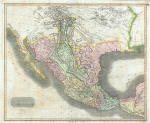 1814 Thomson Map of Mexico and Texas