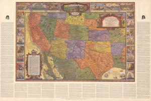 1932 Hill / L'Auritzen Pictorial Historical Map of American Southwest