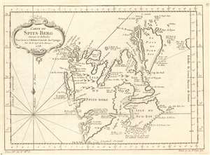 1758 Bellin Map of Spitsbergen, Svalbard Archipelago, Norway