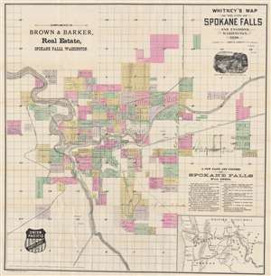1890 Whitney / Ashley City Plan or Map of Spokane, Washington