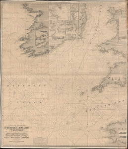 1894 Norie / Wilson Blueback Chart of St. George's Channel and the English Channel