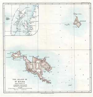 1900 Heathcote Map of the St. Kilda Archipelago, Scotland