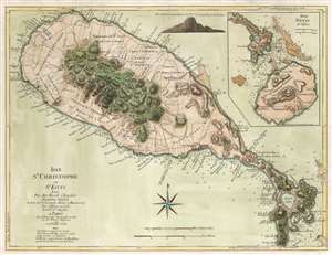1779 Jefferys / Le Rouge Map of St. Kitts and Nevis