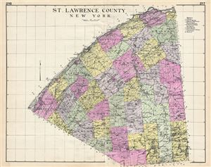1912 Century Map of St. Lawrence County, New York