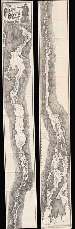 1885 Ramsdell and Babbage Strip 'Phat Boys' Map of the St. Lawrence River