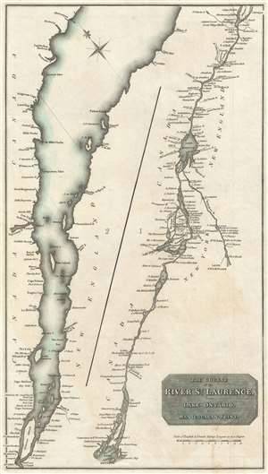1814 Thomson Map of the St. Lawrence River, Canada