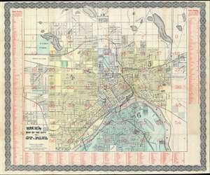 1883 Rice Map of Saint Paul, Minnesota