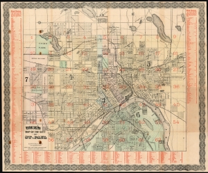 1885 Rice Map of Saint Paul, Minnesota