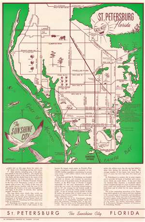 1953 Griffith and McCarthy Tourist Map of St. Petersburg, Florida